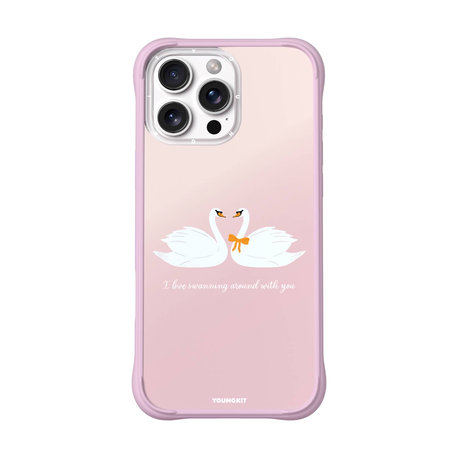 قاب Swans In Love قو های عاشق صورتی یانگ کیت Youngkit آیفون